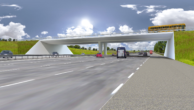 Grafik af K�ge Bugt Motorvej med 8 spor